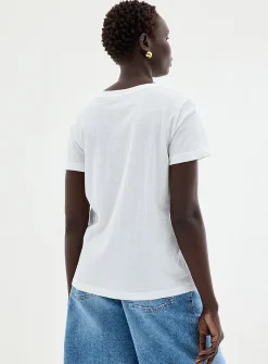 Printed pure cotton slub T-shirt