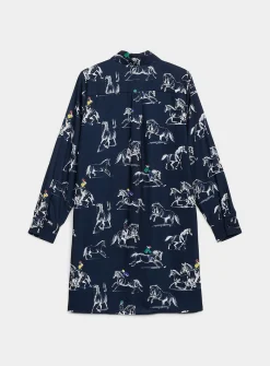 Printed ultra-long shirt