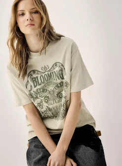 Printed washed T-shirt