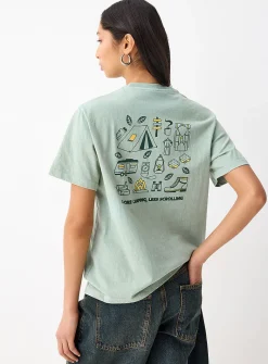 Printed washed T-shirt