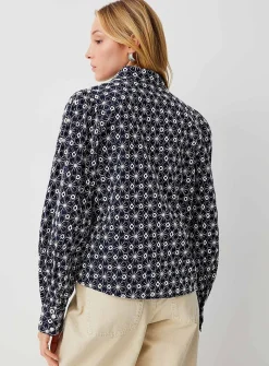 Puff-sleeve broderie anglaise shirt