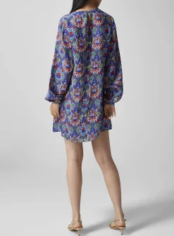 Puff-sleeve floral dress