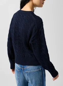 Pure cotton cable-knit sweater