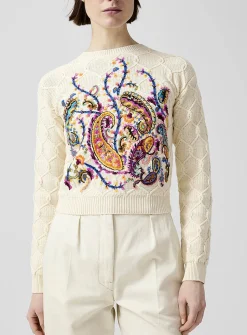 Pure cotton paisley embroidery shirt
