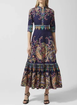 Pure cotton poplin tiered dress