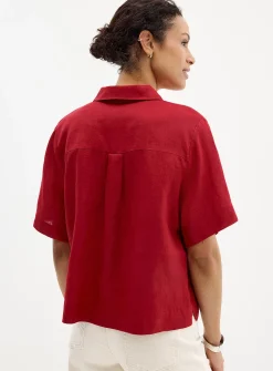 Pure linen boxy-fit shirt