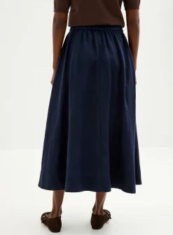 Pure linen flared skirt