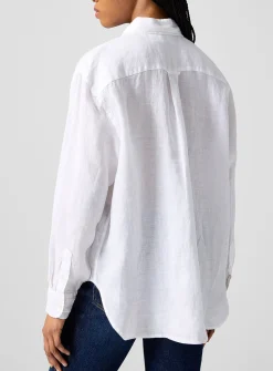 Pure linen logo shirt