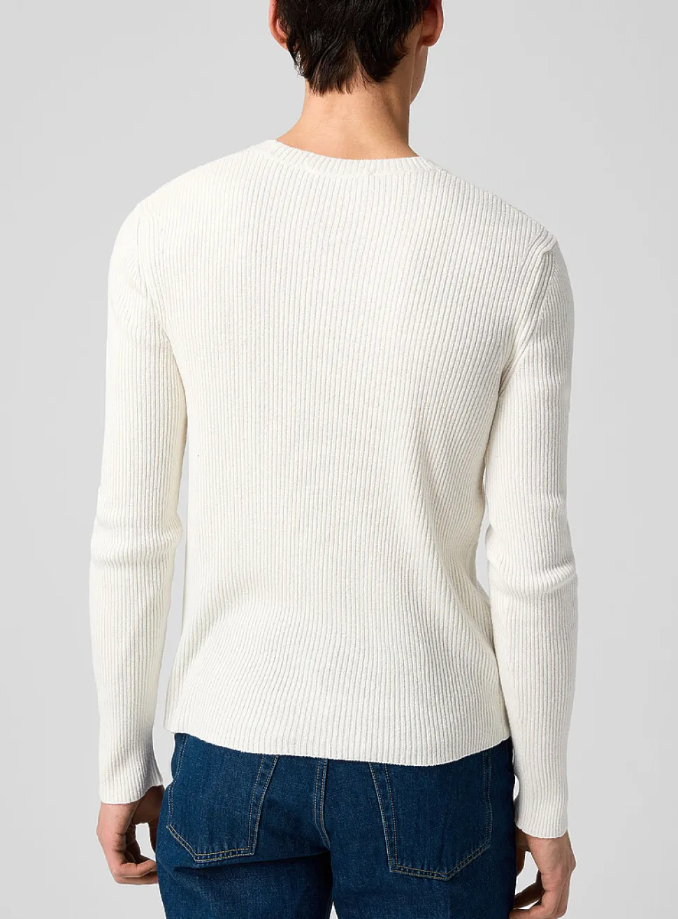 Pure silk rib-knit sweater