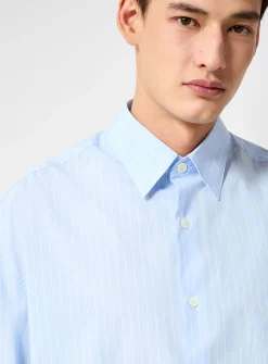 Pyjama-stripe poplin shirt