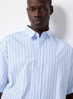 Pyjama-stripe poplin shirt