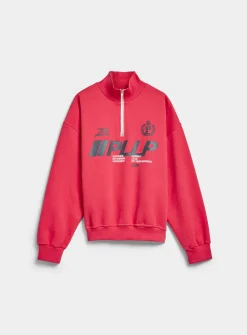 Racing logo half-zip sweatshirt