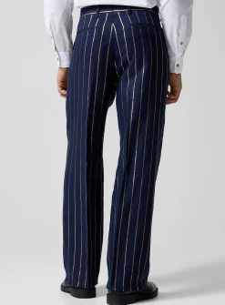 Rafael golden stripes pure linen pant