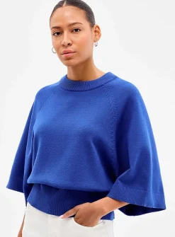 Raglan bell sleeves boxy-fit sweater