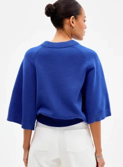 Raglan bell sleeves boxy-fit sweater