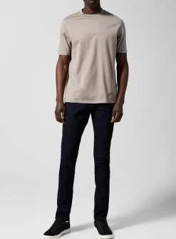 Raw denim slim-leg jean