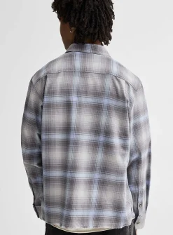 Raw-edge check shirt