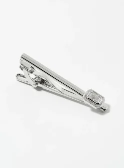 Rectangular crystal tie pin
