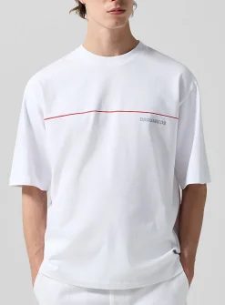 Red line loose T-shirt