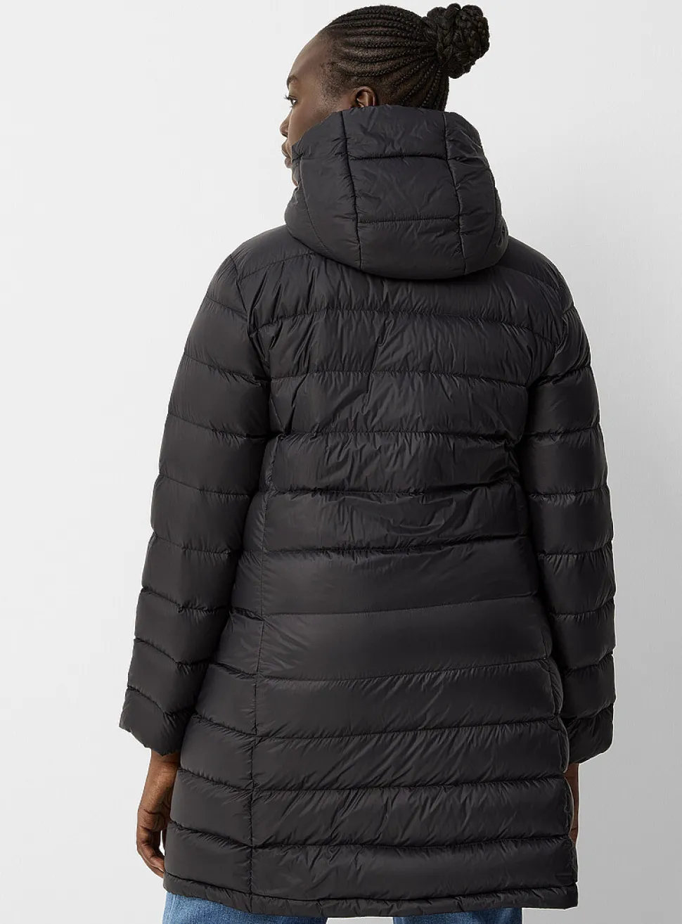 Reprocessed nylon half-length coat