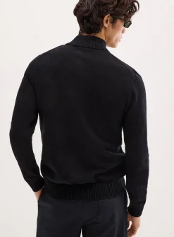 Reprocessed-cotton zipped cardigan