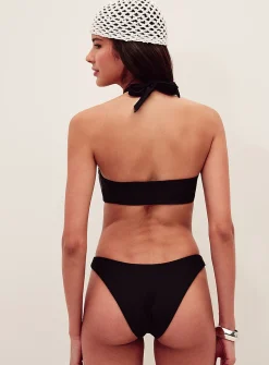 Resin hibiscus halter bandeau bikini top