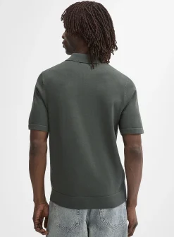 Retro block knit polo