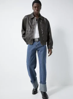 Retro faux-leather jacket