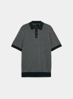 Retro jacquard polo