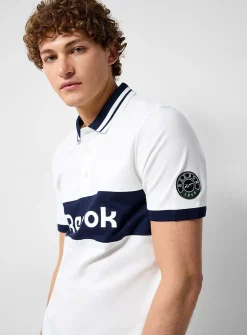 Retro logo band tennis polo