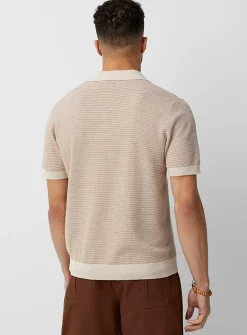 Retro stripe knit polo
