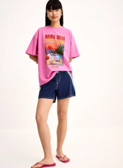 Retro sunset boxy-fit T-shirt