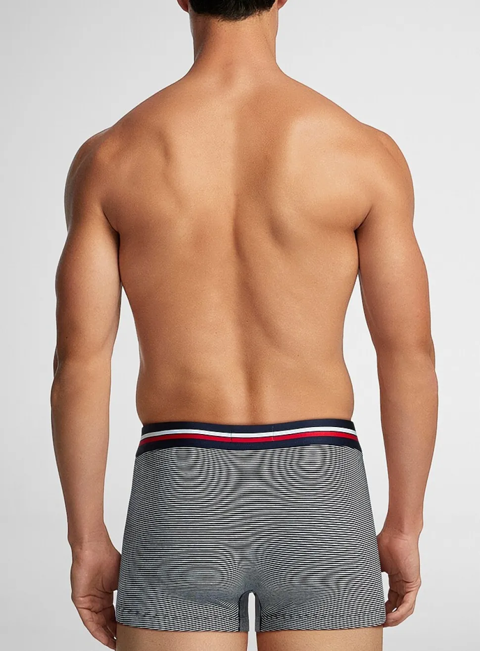 3" retro striped-waist trunk