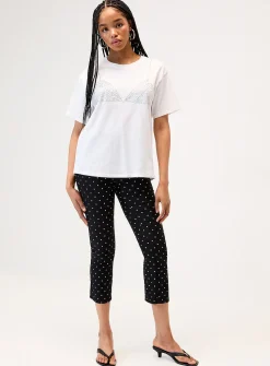 Rhinestones boxy-fit bathing suit T-shirt