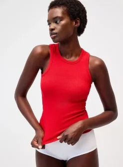 Ribbed crew-neck cami