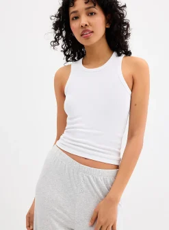 Ribbed crew-neck cami