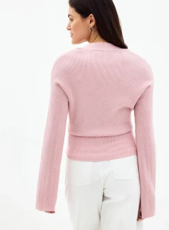 Ribbed crossover sweater