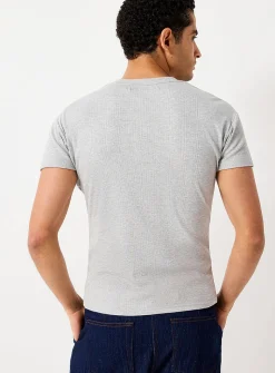 Ribbed Henley T-shirt