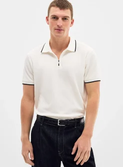 Ribbed piqué polo