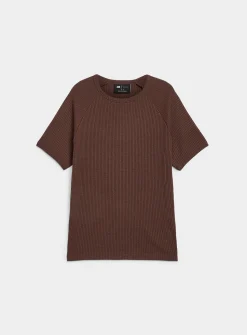 Ribbed raglan-sleeve T-shirt