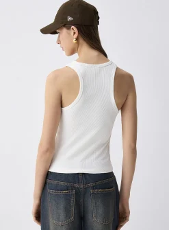 Ribbed scoop-neck cami