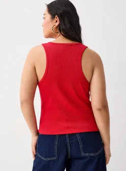 Ribbed scoop-neck cami