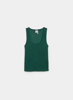 Ribbed scoop-neck cami