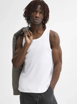 Ribbed stretch jersey tank
