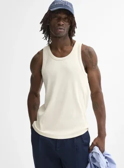 Ribbed stretch jersey tank