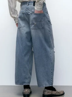Ripped-knee jean