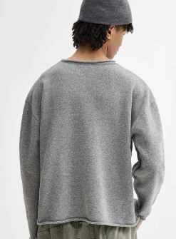 Rolled-hem loose sweater
