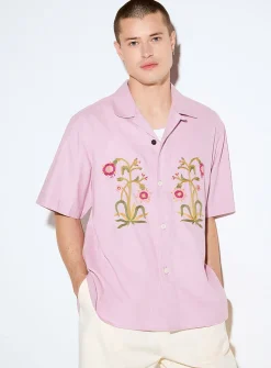 Ronen floral bouquet embroidery shirt