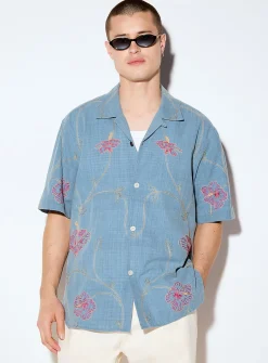 Ronen floral embroidery shirt