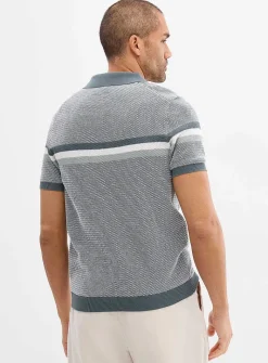 Rourke embossed knit Johnny collar polo